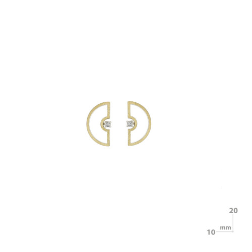 Pendientes de plata, oro y diamante lab