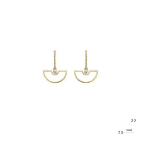 Pendientes de plata, oro y diamante lab