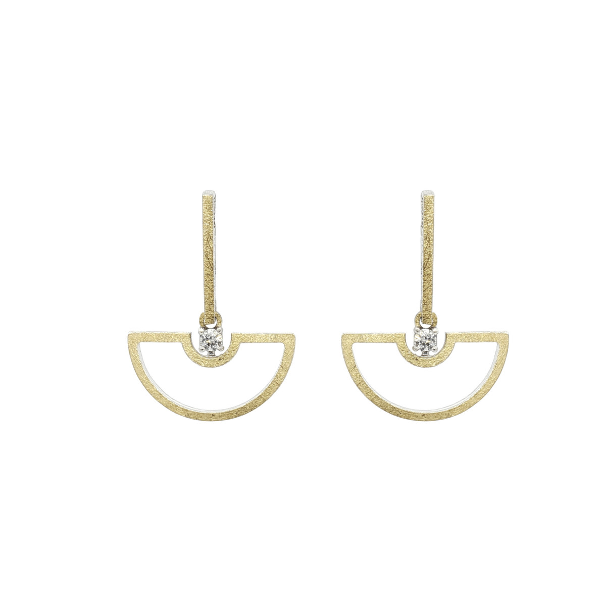 Pendientes de plata, oro y diamante lab