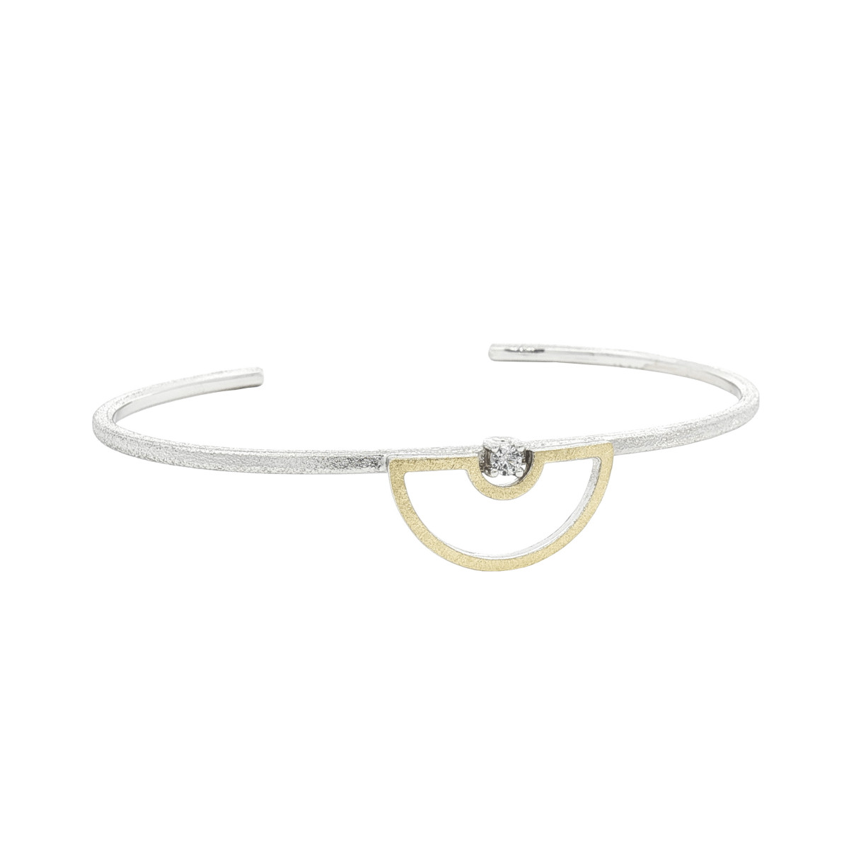 Polsera de plata, or de 18k i diamant lab