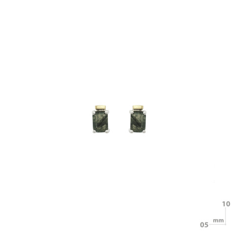 Pendientes de plata, oro y ágata