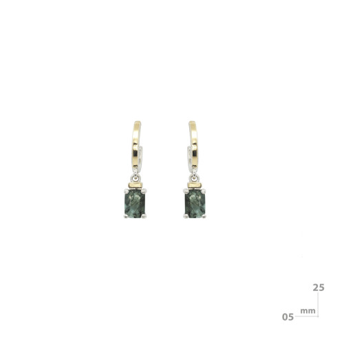 Criolla de plata, oro y ágata musgosa