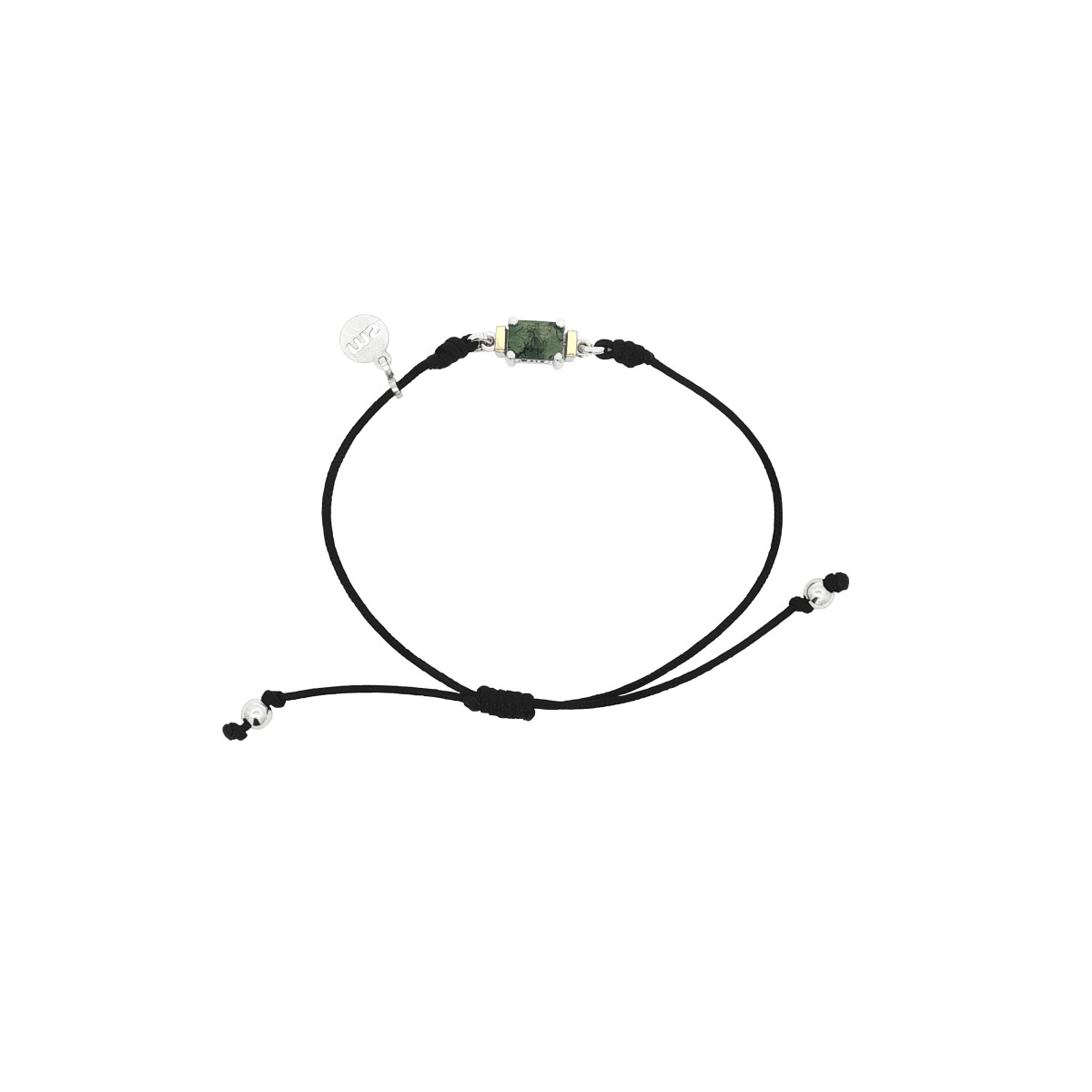 Pulsera de plata, oro y ágata