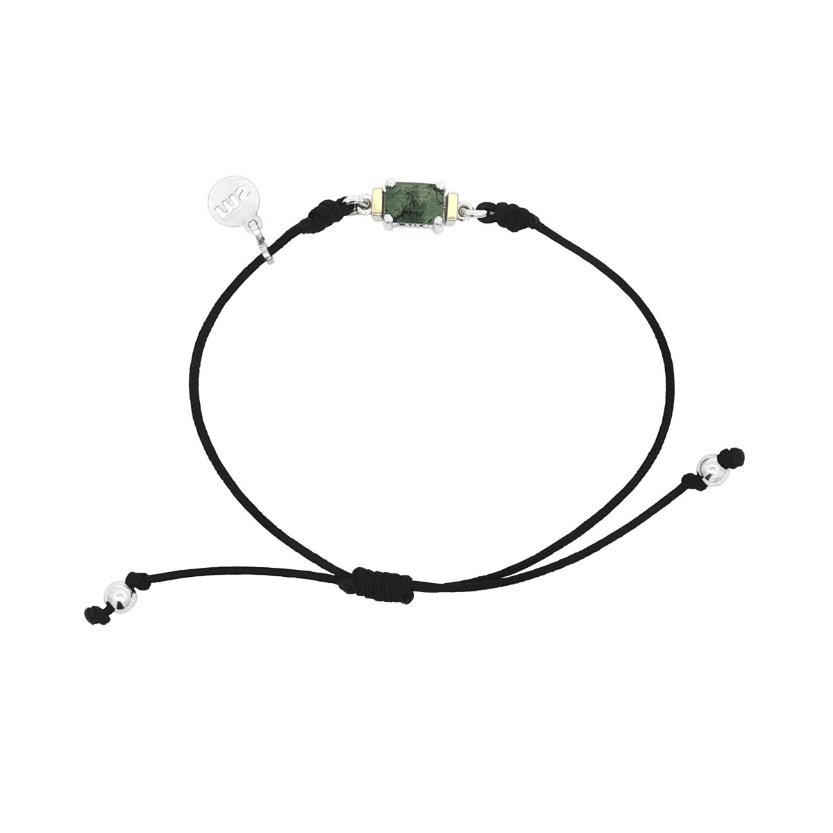 Pulsera de plata, oro y ágata