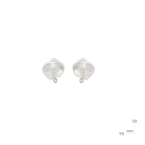 Pendientes de plata, perla y diamante lab