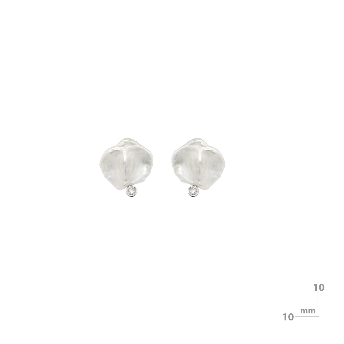 Pendientes de plata, perla y diamante lab