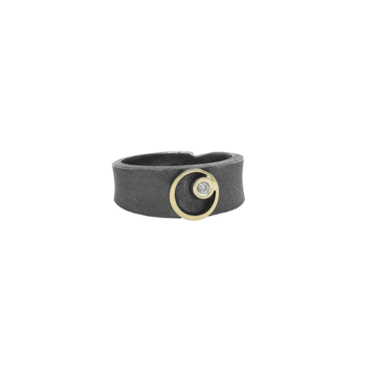 Anillo de plata, oro y diamante lab