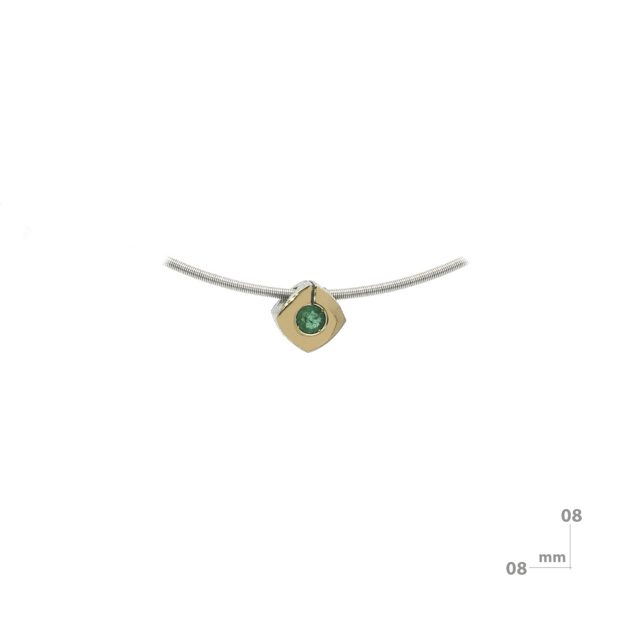 Colgante de plata, oro y esmeralda