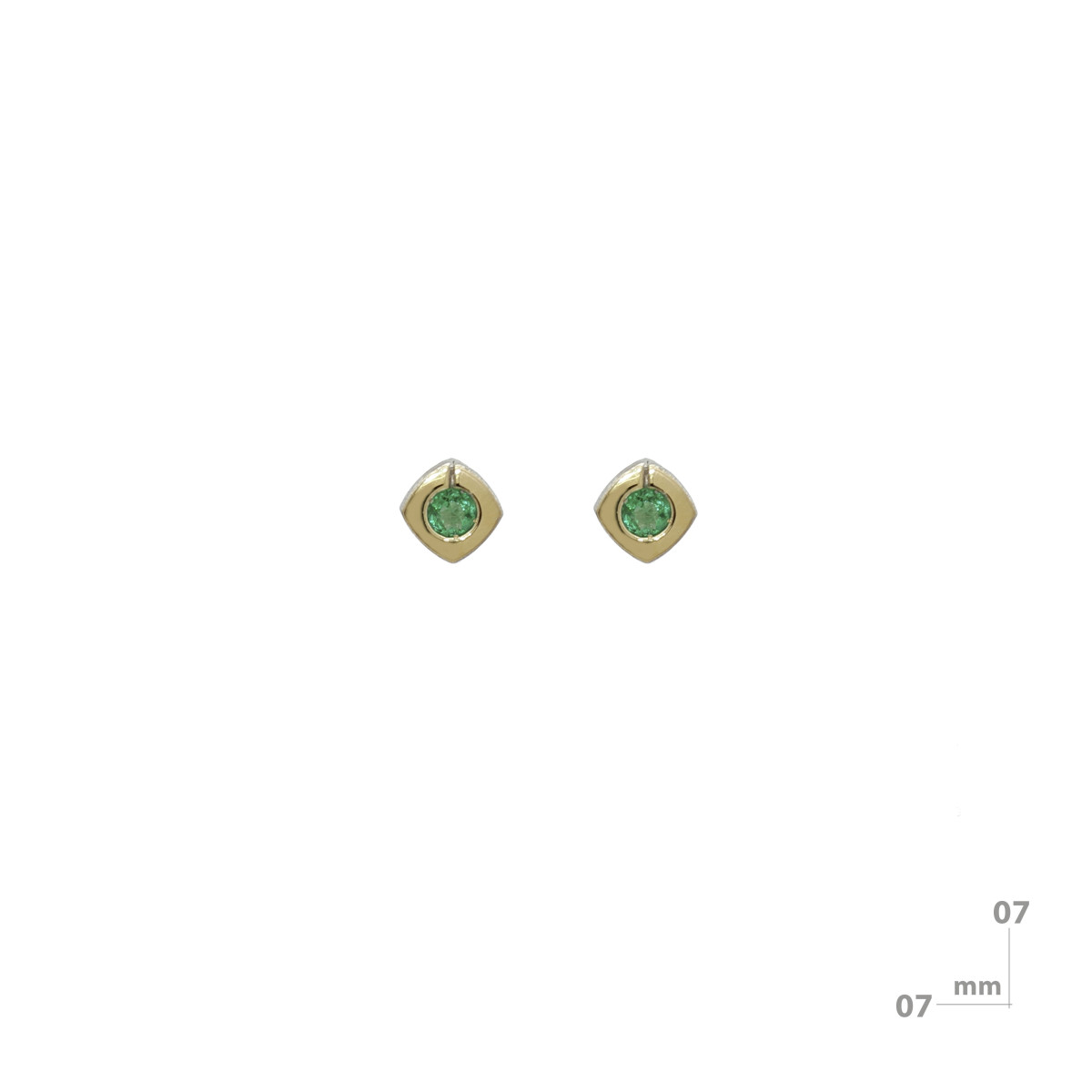 Pendientes de plata, oro y esmeralda