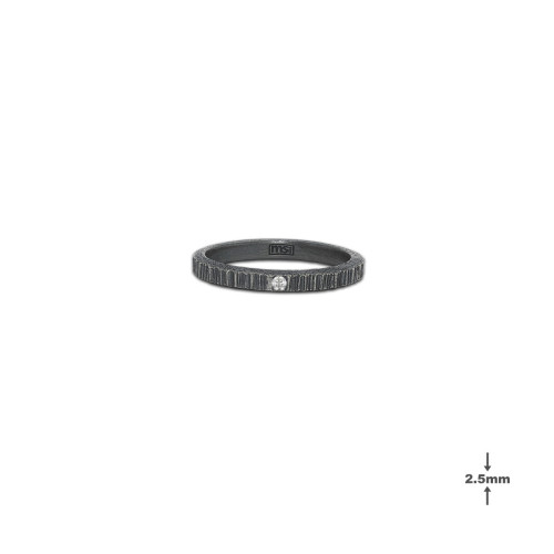 Silver and diamond lab ring