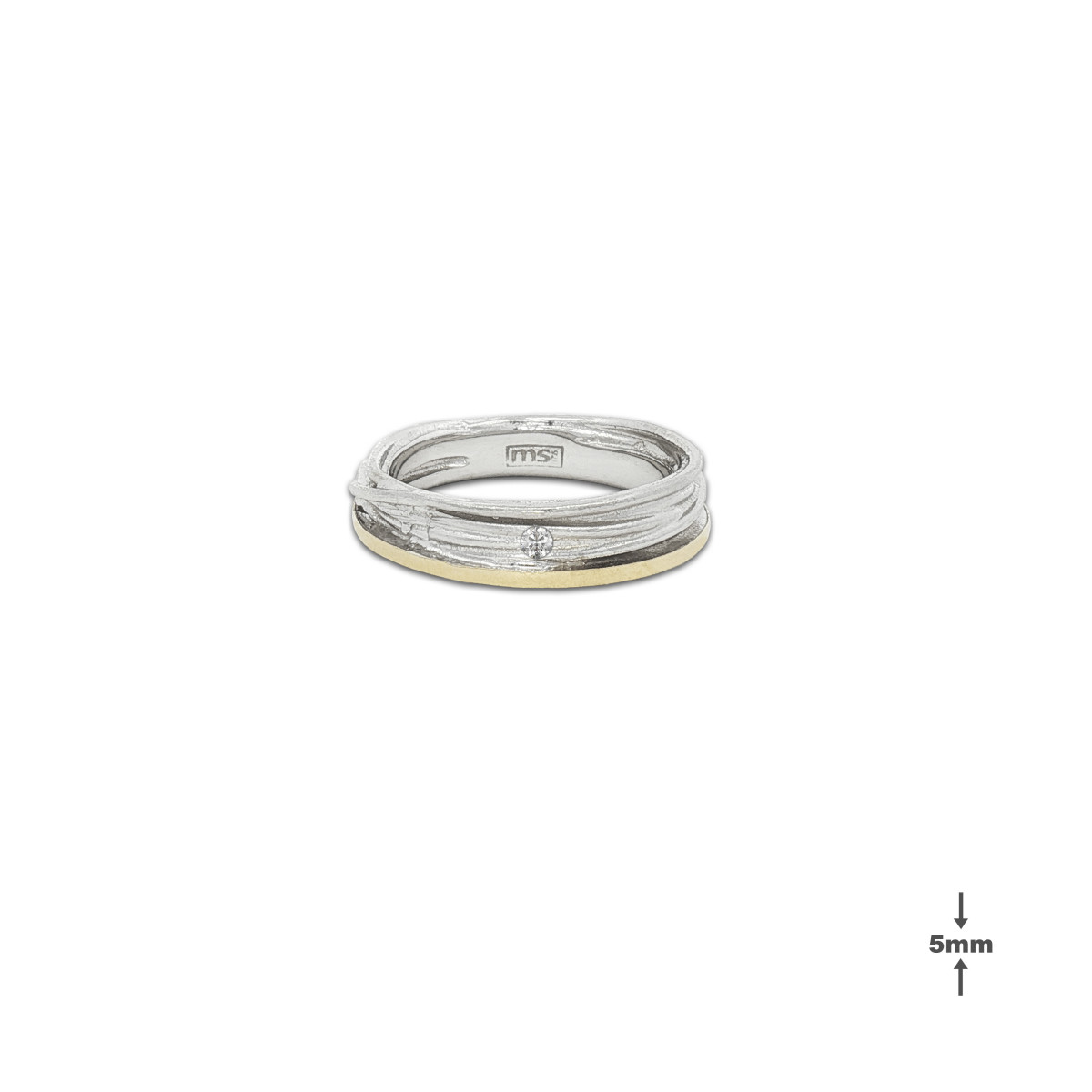 Aliança de plata, or i diamant lab