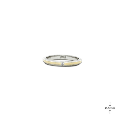 Alianza de plata, oro y diamante lab