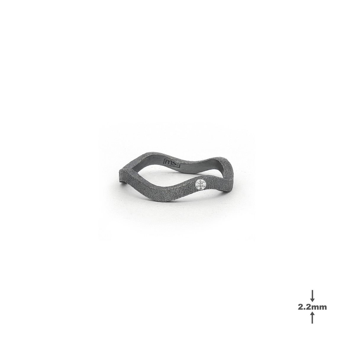 Aliança fabricada en plata i diamant lab