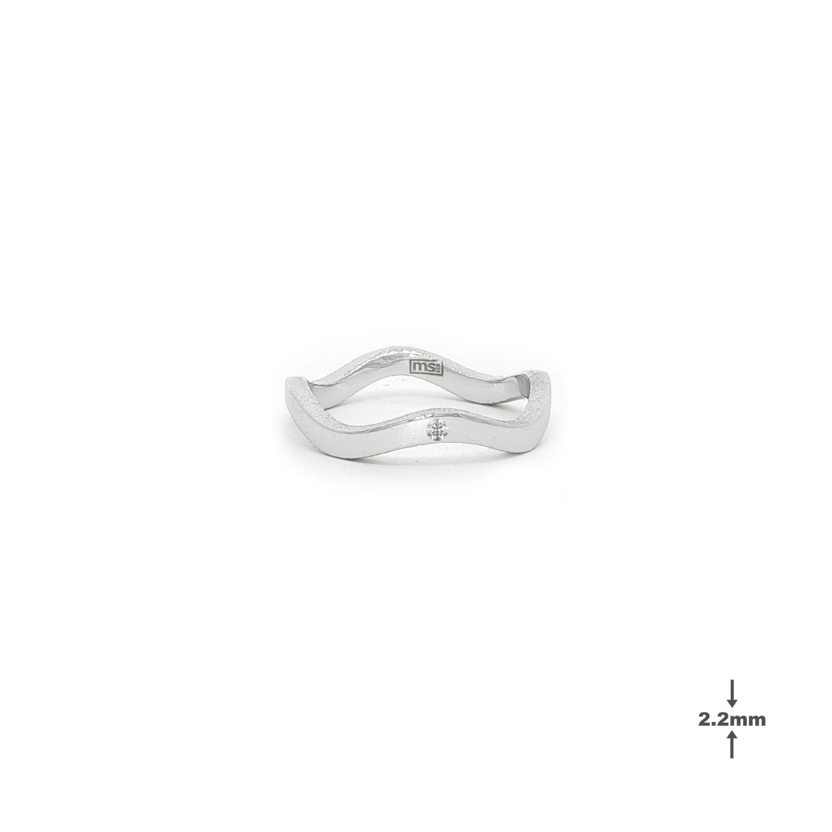 Aliança de plata y diamante lab