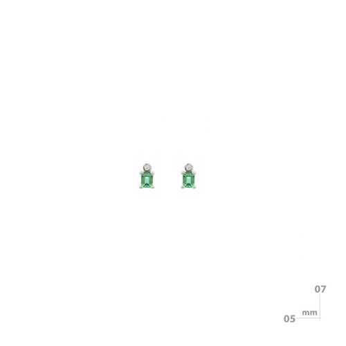 Arracades de plata, or, diamant lab i maragda lab