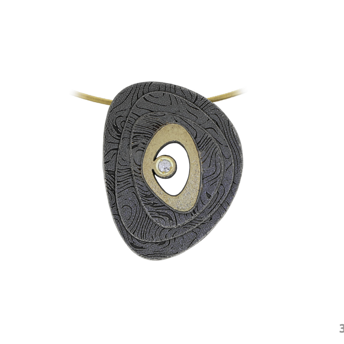 Colgante de plata, oro y DIAMANT  LAB