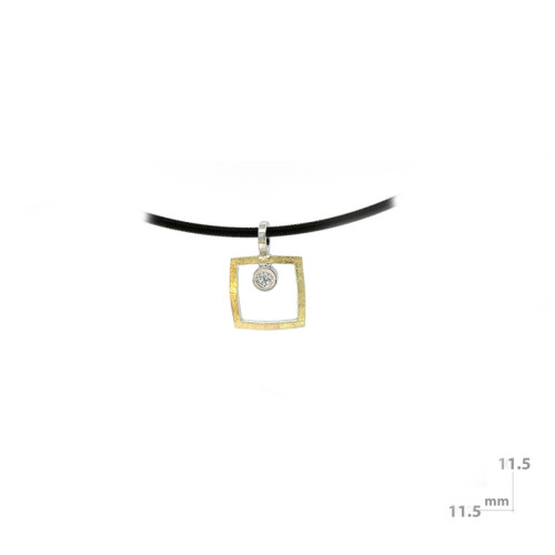 Colgante de plata, oro y DIAMANT  LAB