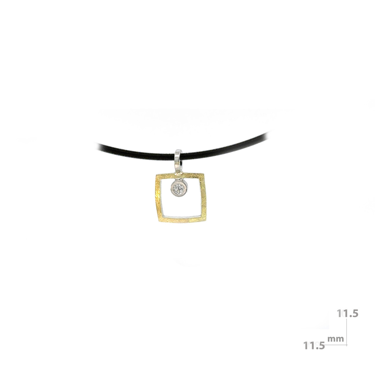 Colgante de plata, oro y DIAMANT  LAB