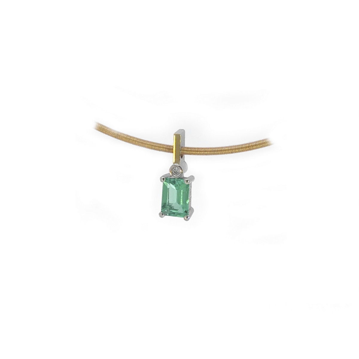 Penjoll de plata, or, DIAMANT LAB i maragda