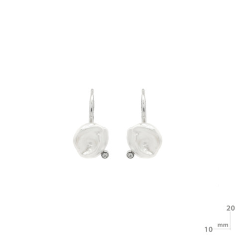 Pendientes de plata, perla y diamante lab