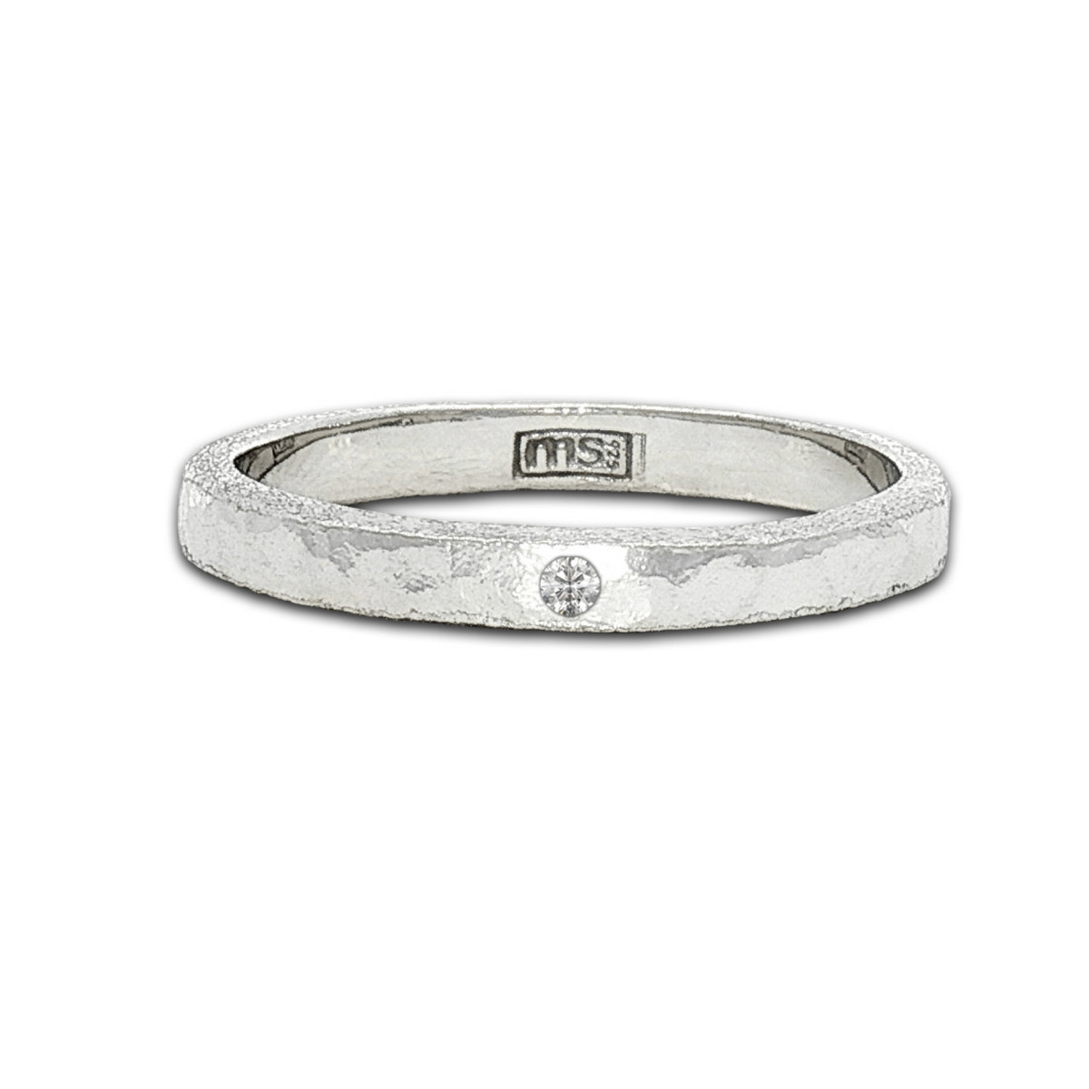 Alianza de plata y diamante lab