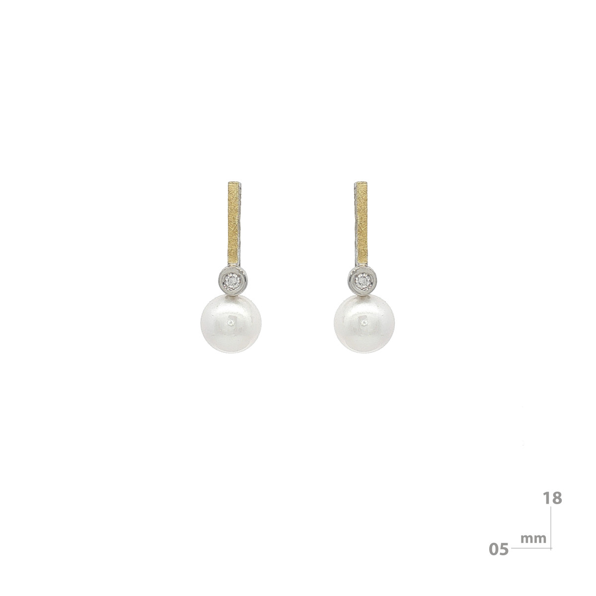 Arracades de plata, or, perla i brillant