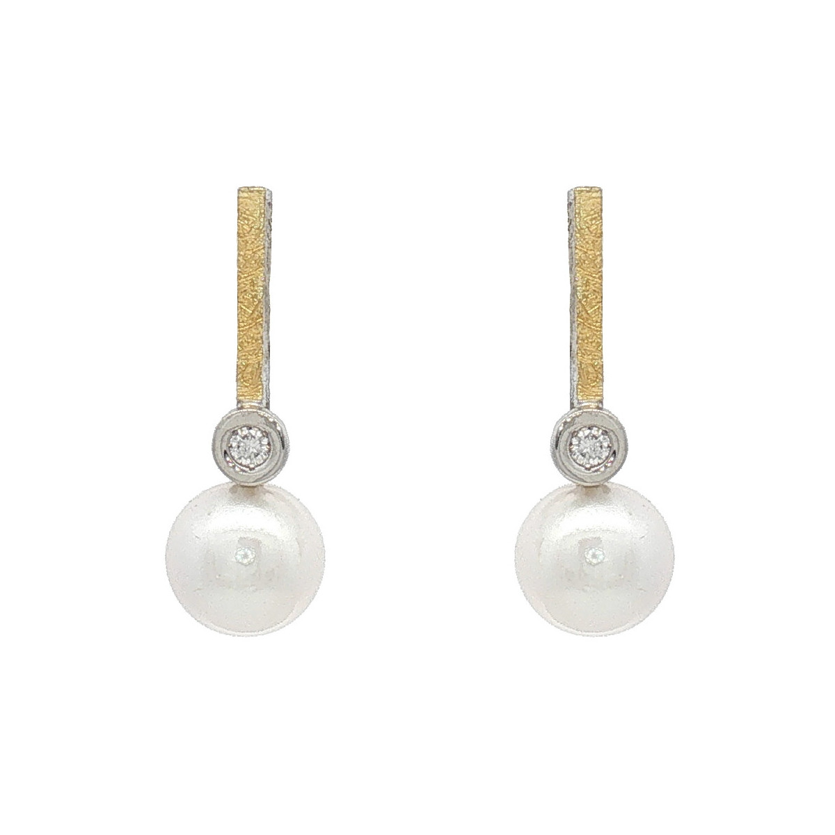 Arracades de plata, or, perla i brillant