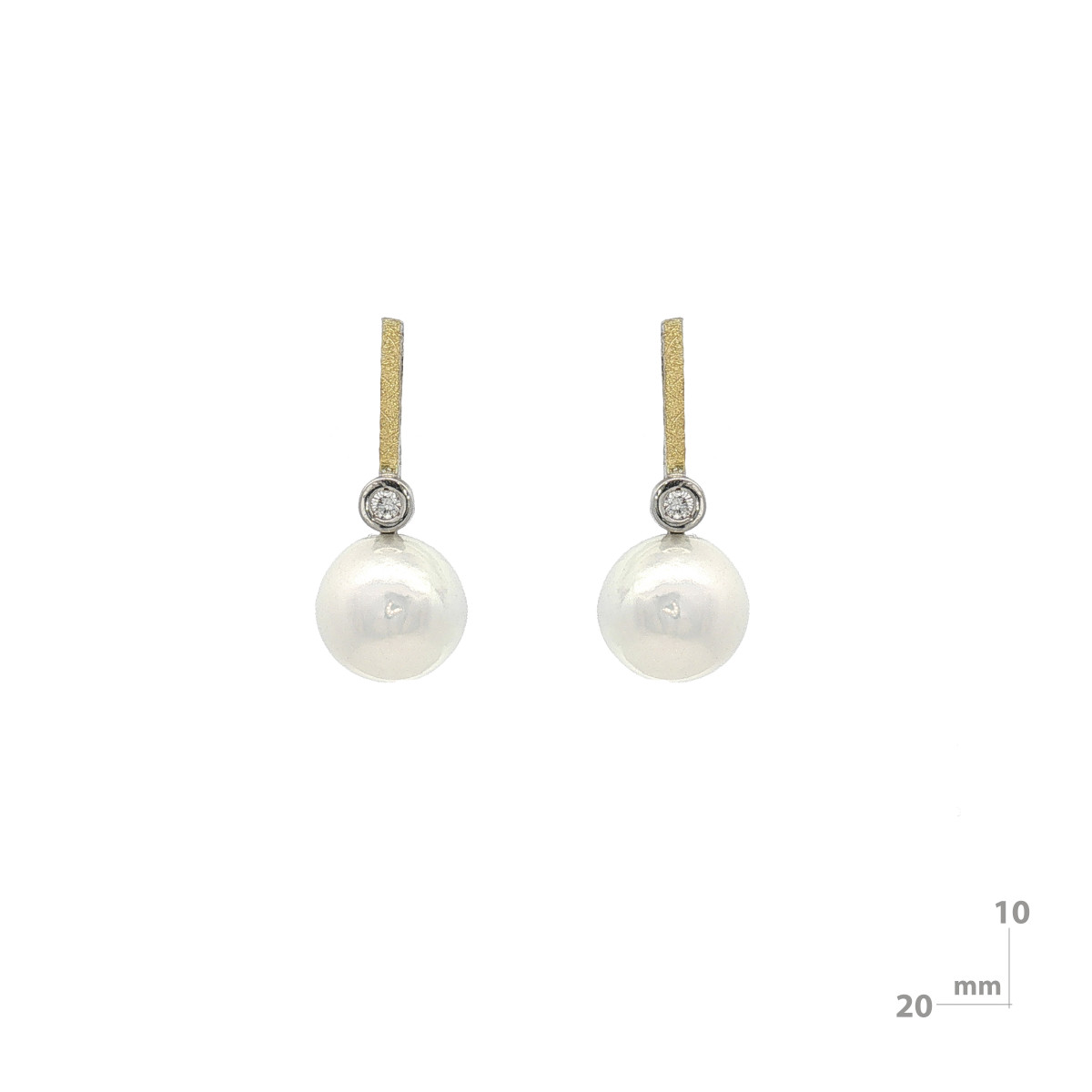 Arracades de plata, or, perla i brillant lab