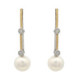 Arracades de plata, or, perla i diamant lab