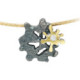Colgante de plata, oro y brillante lab