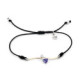 Pulsera de plata, oro, tanzanita y brillante lab