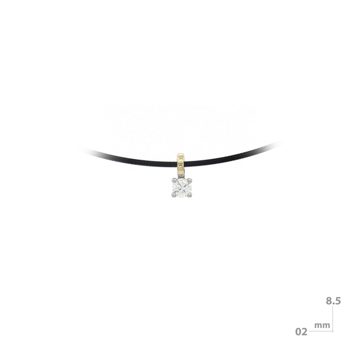 Colgante de plata, oro y brillante lab