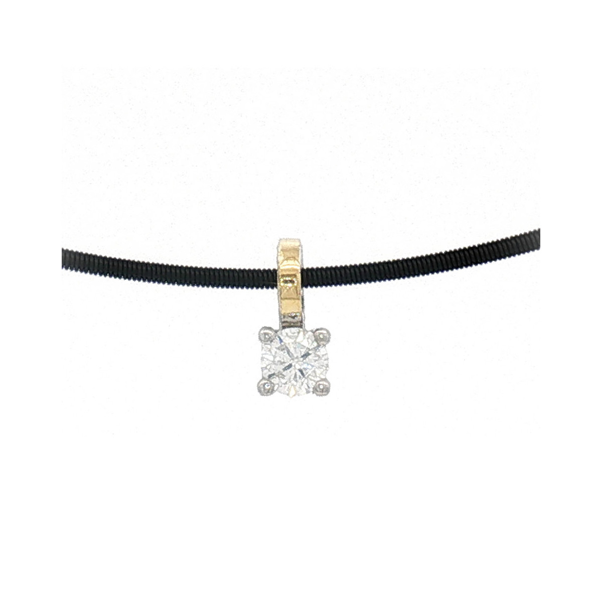 Colgante de plata, oro y brillante lab