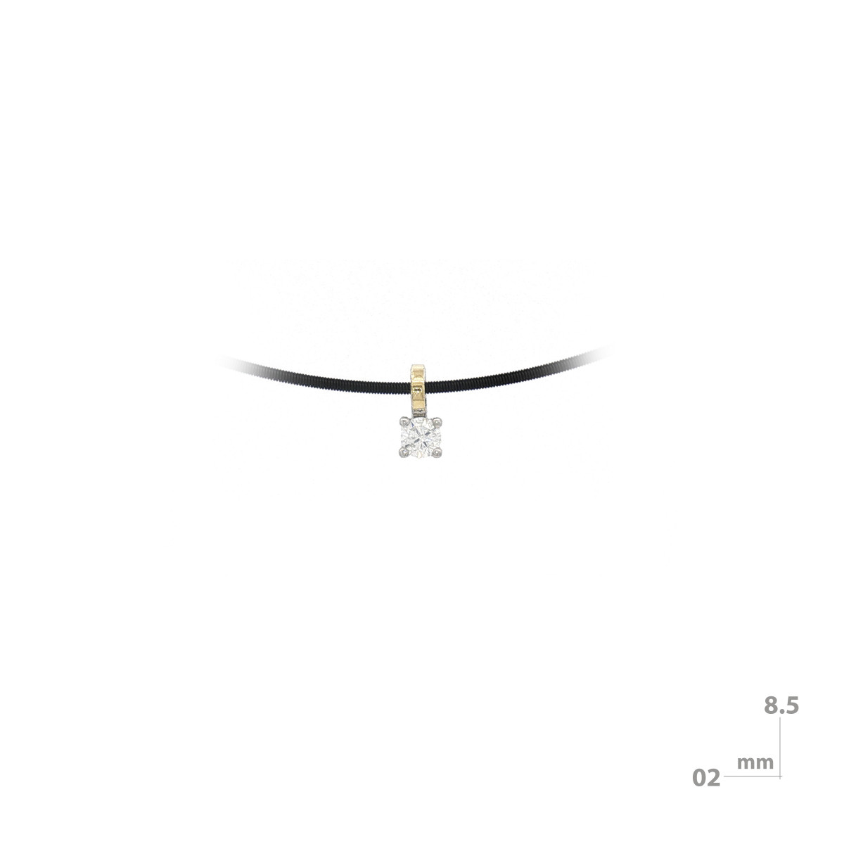 Colgante de plata, oro y brillante lab