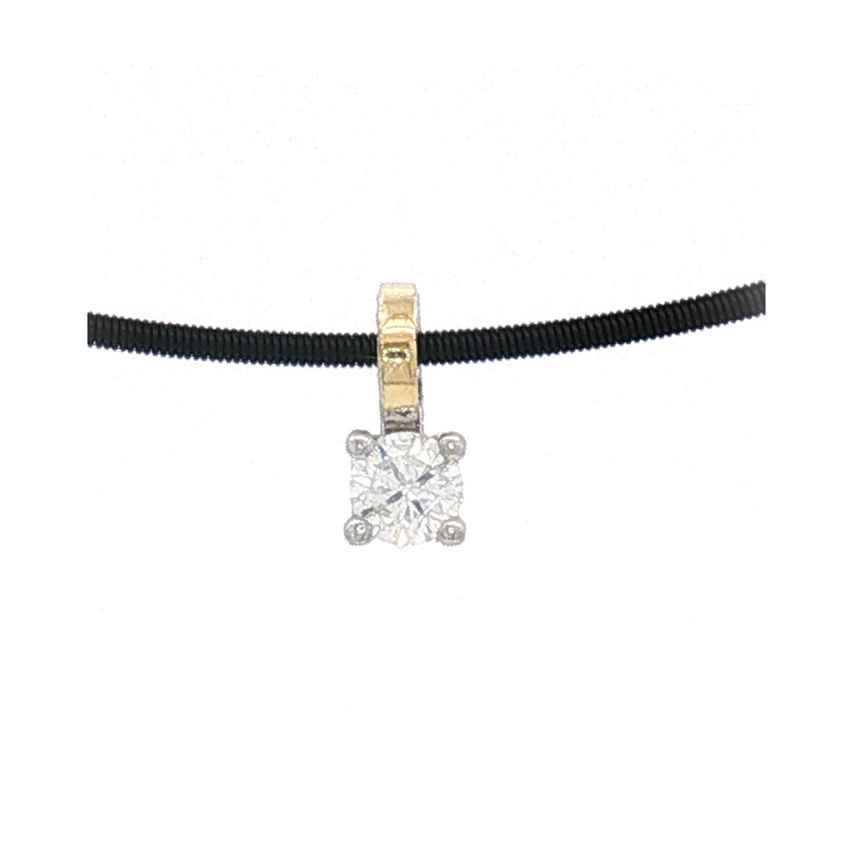 Colgante de plata, oro y brillante lab
