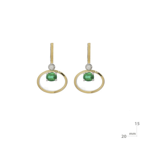 Arracades de plata, or, maragda i brillant lab