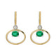 Pendientes de plata, oro, esmeralda y brillante lab