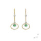 Pendientes de plata, oro, esmeralda y brillante lab