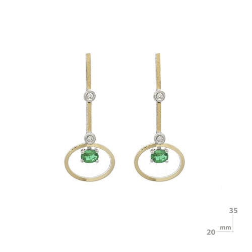 Arracades de plata, or,  maragda i brillant lab