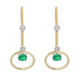 Pendientes de plata, oro, esmeralda y brillante lab
