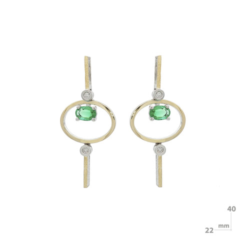 Arracades de plata, or, maragda i brillant lab