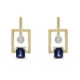 Pendientes de plata, oro, zafiro y brillante lab