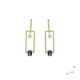 Earrings in silver, gold, sapphire and shiny lab