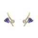 Pendientes de plata, oro, tanzanita y brillante lab