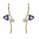 Pendientes de plata, oro, tanzanita y brillante lab