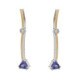 Pendientes de plata, oro, tanzanita y brillante lab de 0.04ct