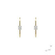 Pendientes de plata, oro y brillante lab