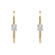 Pendientes de plata, oro y brillante lab