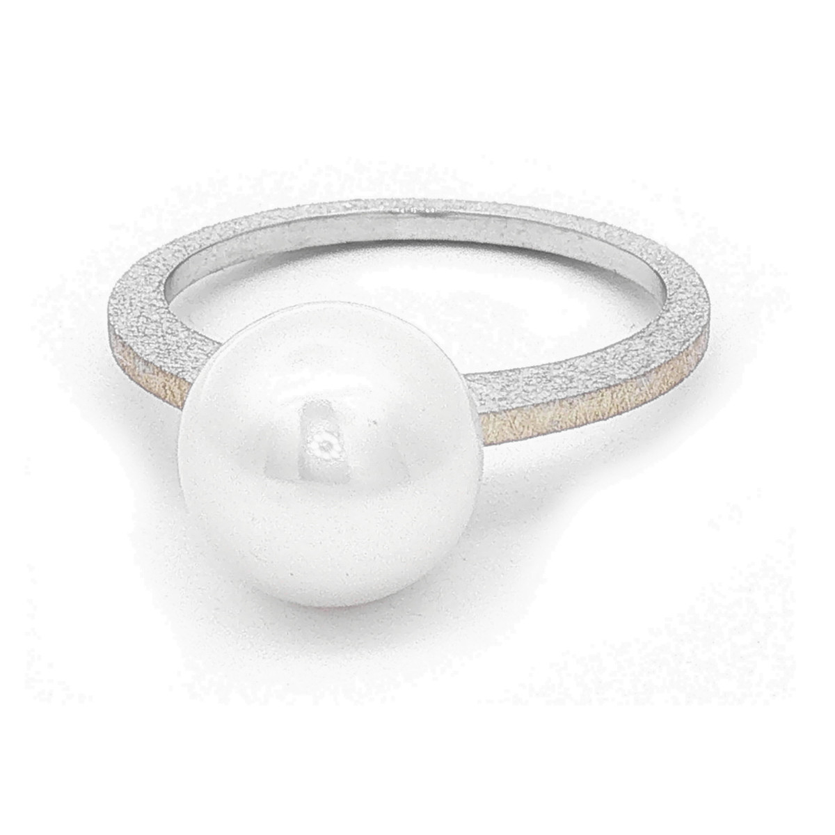 Anell de plata, or i perla