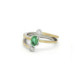 Anillo de plata, oro, esmeralda y brillante lab